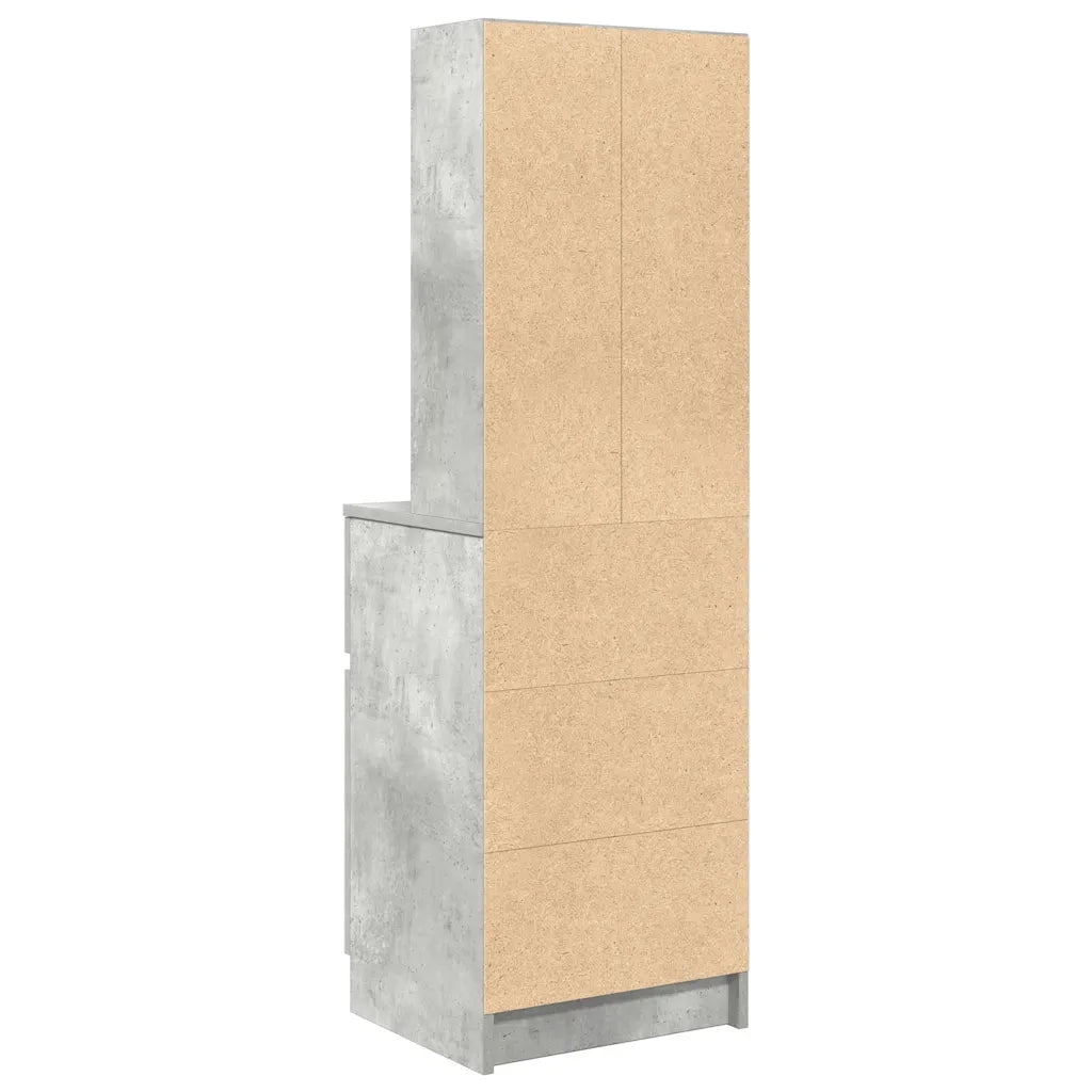 Comodino-Tavolino da notte Grigio Cemento 39x35x125 cm in Legno Multistrato