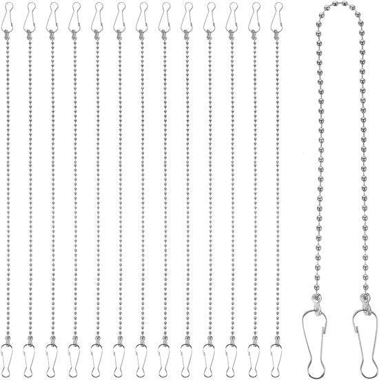 24 pezzi di supporti per piante in catenella per giardino, hanger per piante con sistema di apertura, pannelli di segnalazione per giardino, 28 cm, in acciaio inossidabile e vetro