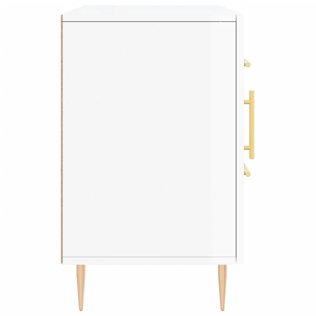 Buffet credenza cassettiera armadio mobile contenitore organizer per cucina soggiorno finitura lucida 100 x 36 x 60 cm legno ingegnerizzato bianco 02_0030553