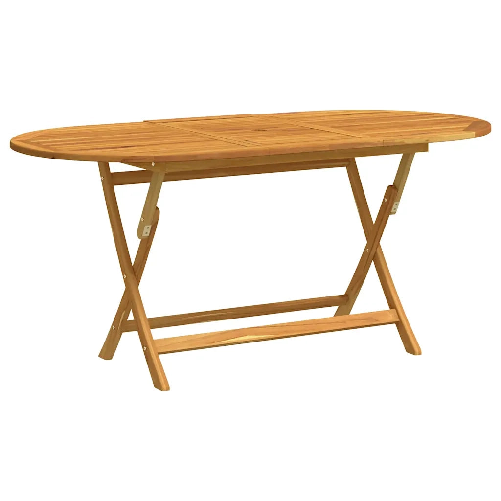 Tavolo da Giardino Pieghevole 160x85x75cm Massello di Eucalipto cod mxl 34322