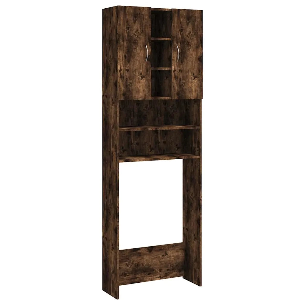 Mobile per Lavatrice Rovere Fumo 64x25,5x190 cm 815957