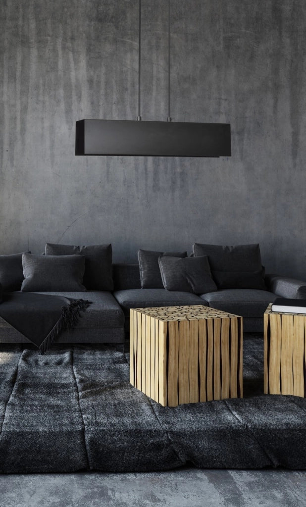 Lampada a sospensione Emibig Gentor nera 2xE27 100cm