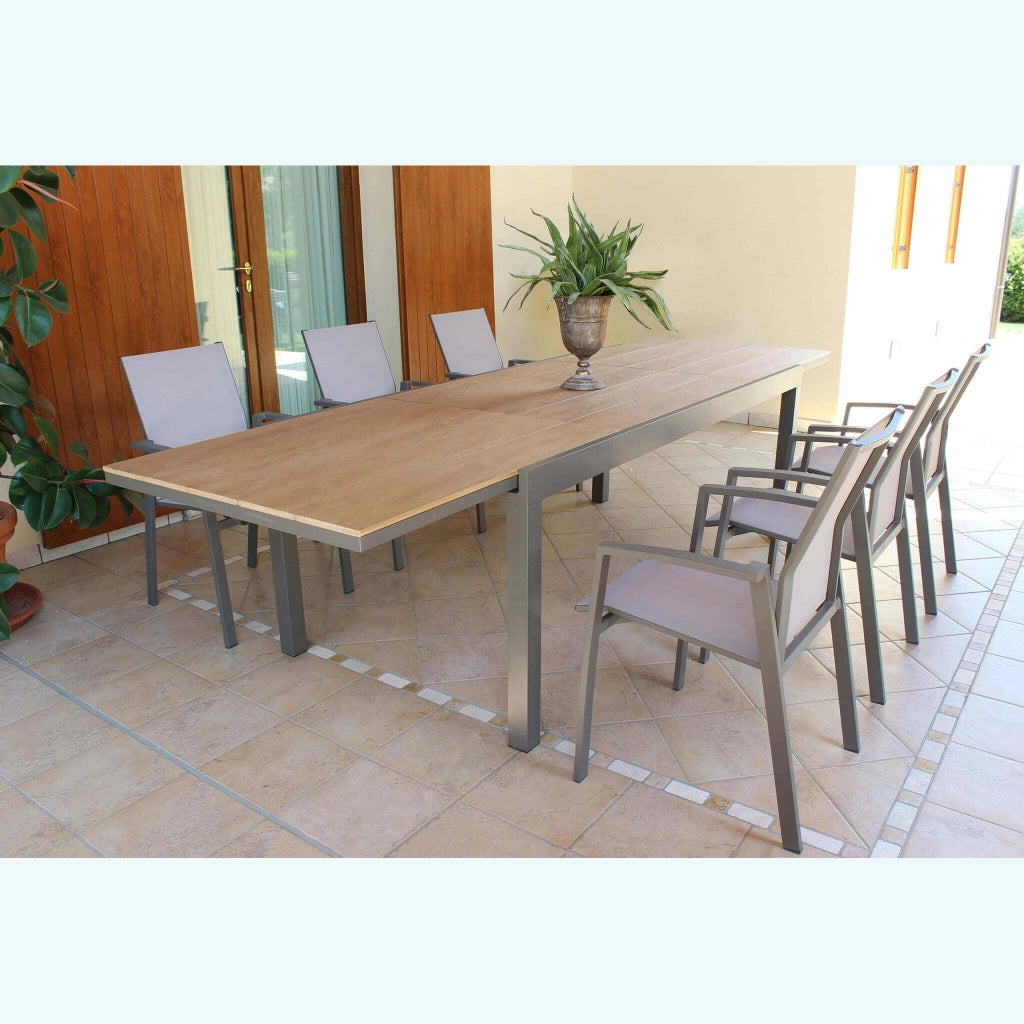 Tavolo da Giardino Allungabile piano in finto Legno 200/300x95 - URBAN