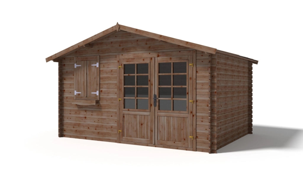Casetta da giardino in legno - 12m2 - 4x3m - impregnata - 28mm - colore: marrone - DOM595 - ALTANKA