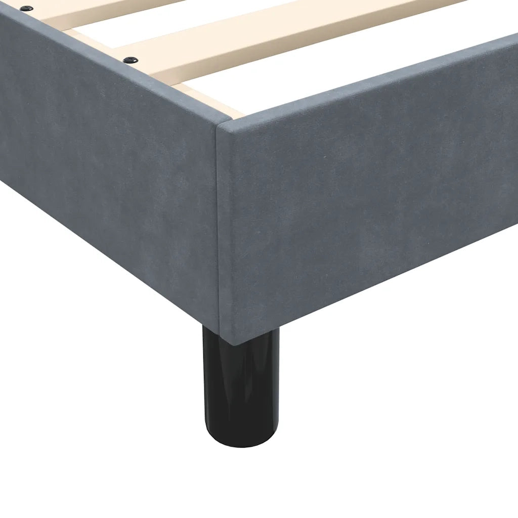Letto a Molle senza Materasso Grigio Scuro 180x220 cm Velluto 3315886