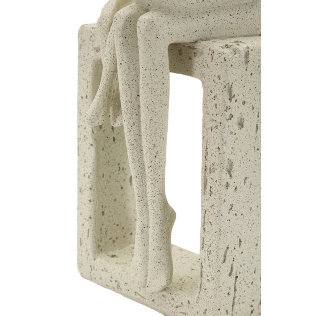Scultura Persone 2, Beige, Poliresina, 10x7,5x26 cm