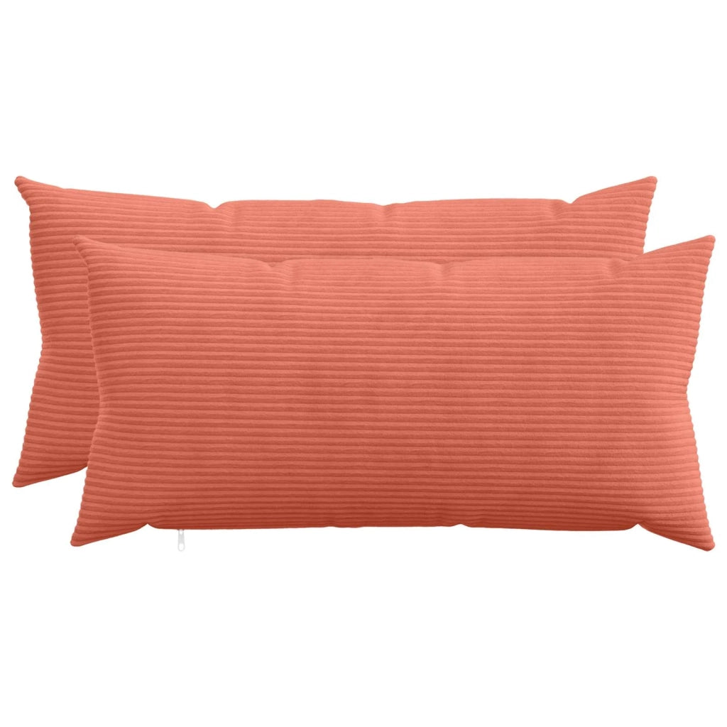 Federa 2 pcs HEERLEN Rosso Arancio 40 x 80 cm corduroy 909913