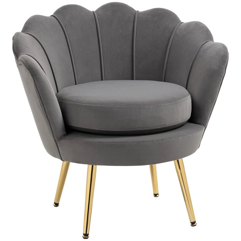 POLTRONA VINTAGE DI DESIGN IN VELLUTO, POLTRONCINA DA CAMERA CON SCHIENALE ALTO 76X67X74CM