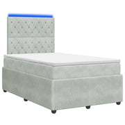 Letto Box Spring LED con Materasso Grigio Chiaro 120 x 190 cm 3456023