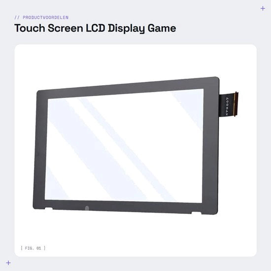 Sostituzione Digitizzatore - Touchscreen - Adatto per Switch - ABS - 16 x 9,3 cm - Peso Leggero 57 g - Qualità Prima