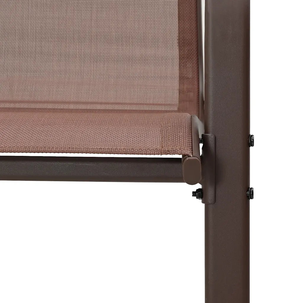 Sedie da Giardino Impilabili 2 pz in Tessuto Textilene Marrone 318779