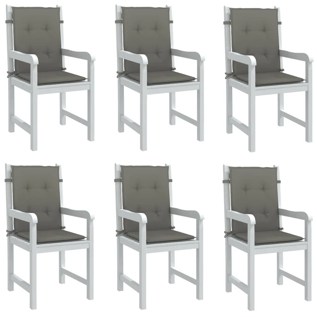 Cuscini Sedia Schiena Bassa 6 pz Grigio MÃ©lange 100x50x4 cm