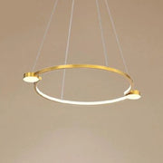 Trade Shop - Lampadario A Sospensione Led 20w Cerchio Con Telecomando Design Moderno Oro 71088 -
