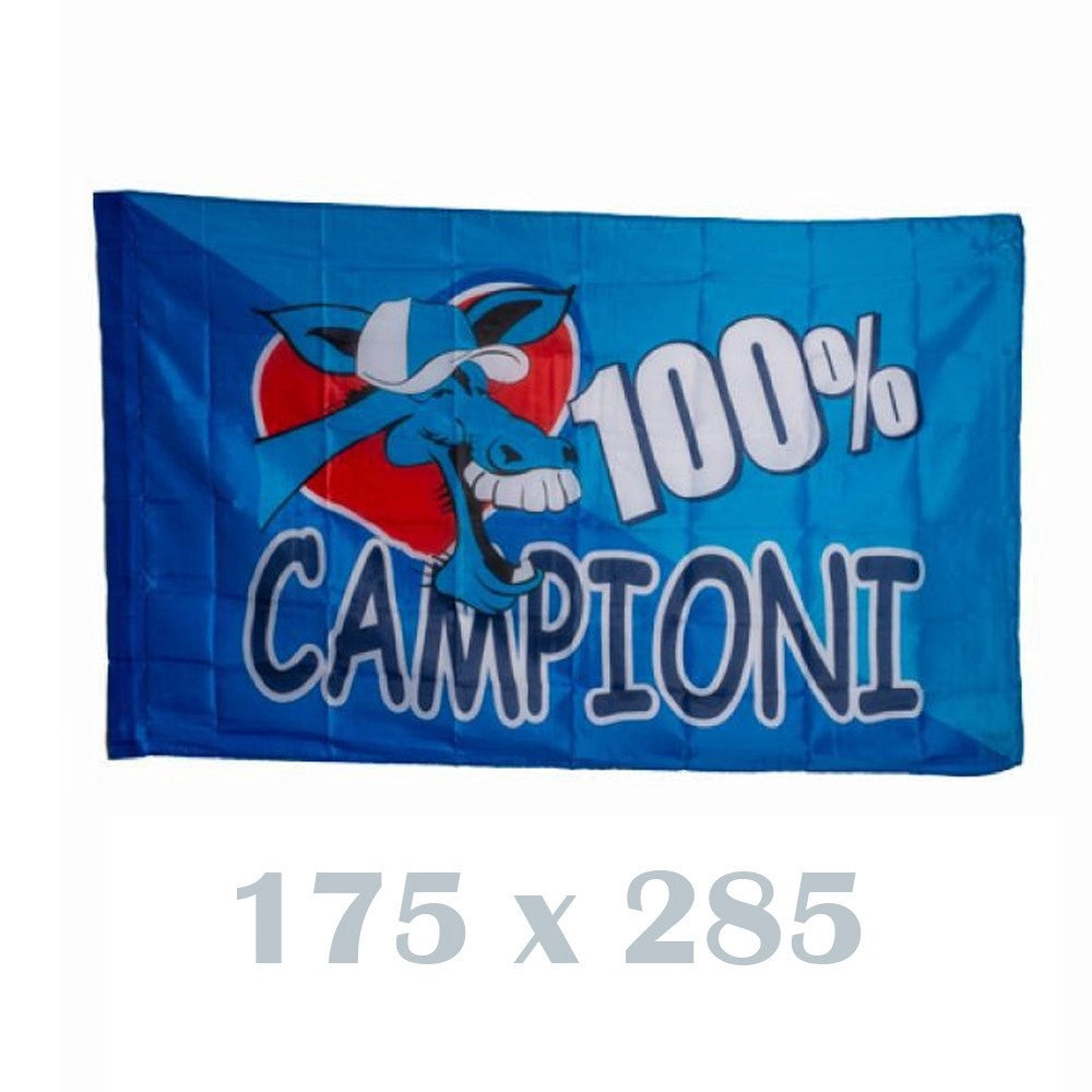 Trade Shop - Bandiera Napoli 175x285 100% Campioni Napoletano Italia Scudetto Calcio Squadra -
