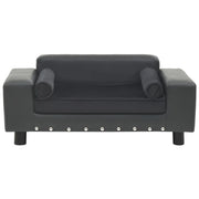 Divano per Cani Grigio Scuro 81x43x31cm in Peluche e Similpelle CFW5302000