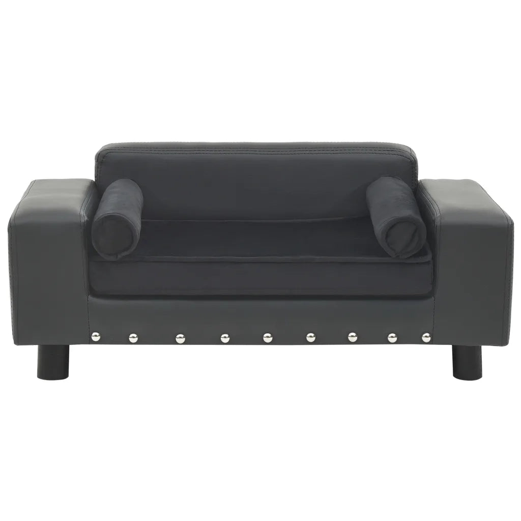 Divano per Cani Grigio Scuro 81x43x31cm in Peluche e Similpelle CFW5302000