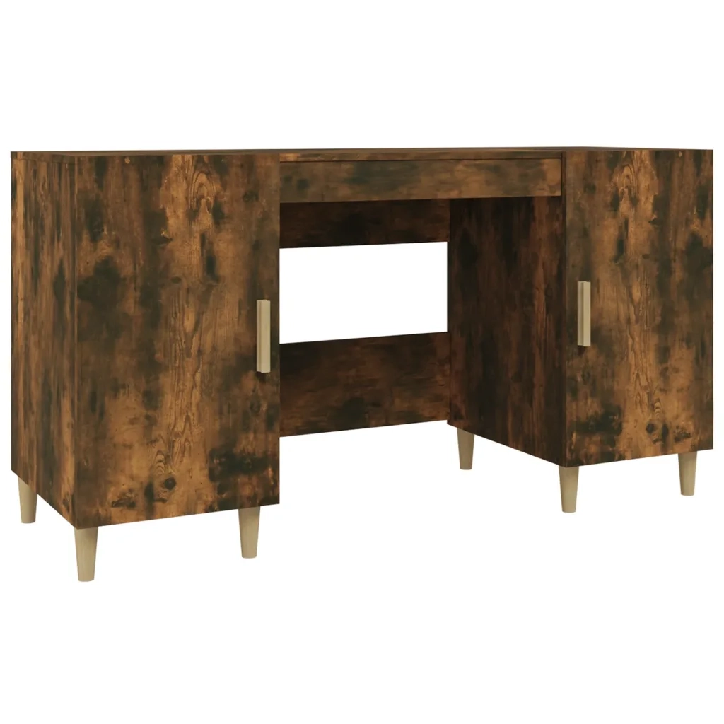 Scrivania Rovere Fumo 140x50x75 cm in Legno Multistrato 817549