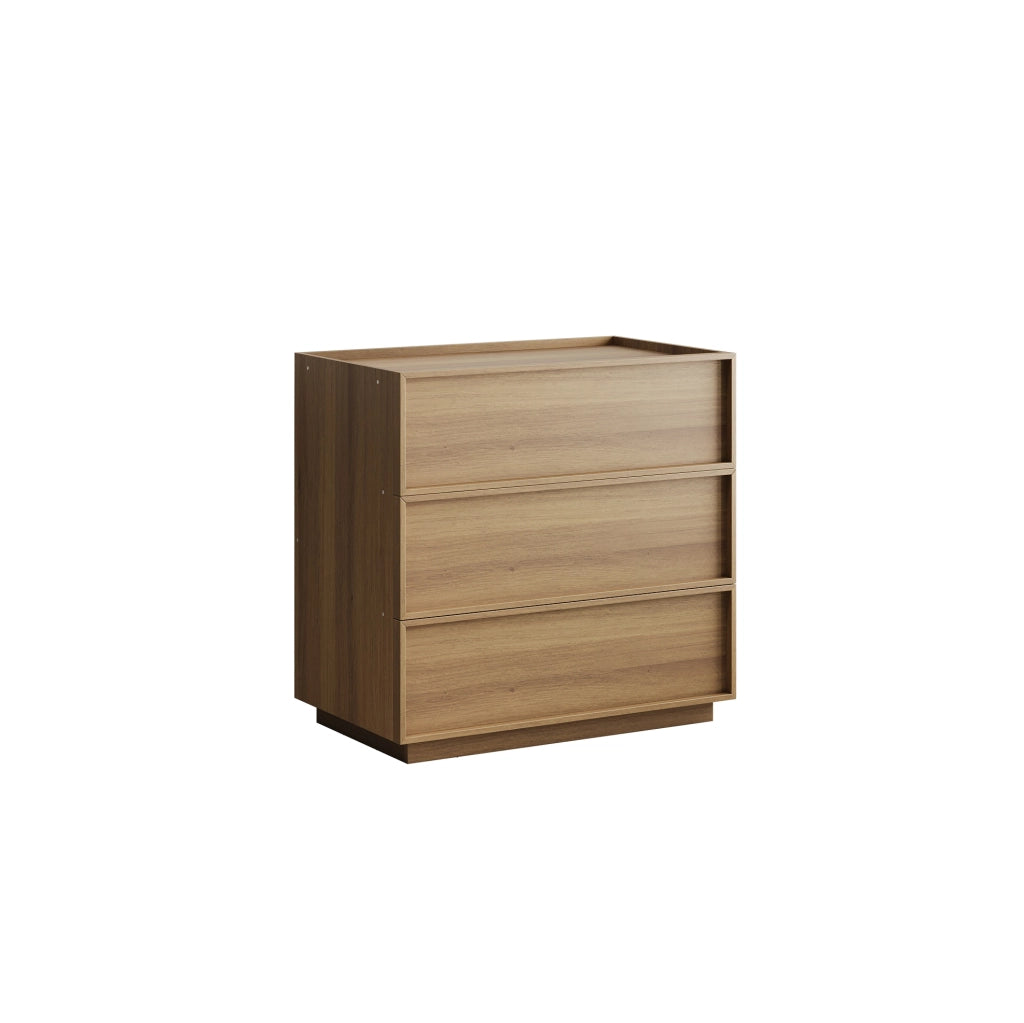 Cassettiera in MDF effetto rovere con 3 cassetti