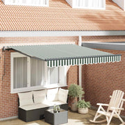 Tenda retrattile-Tenda parasole per balcone Verde e Bianco 300 x 250 cm 312505