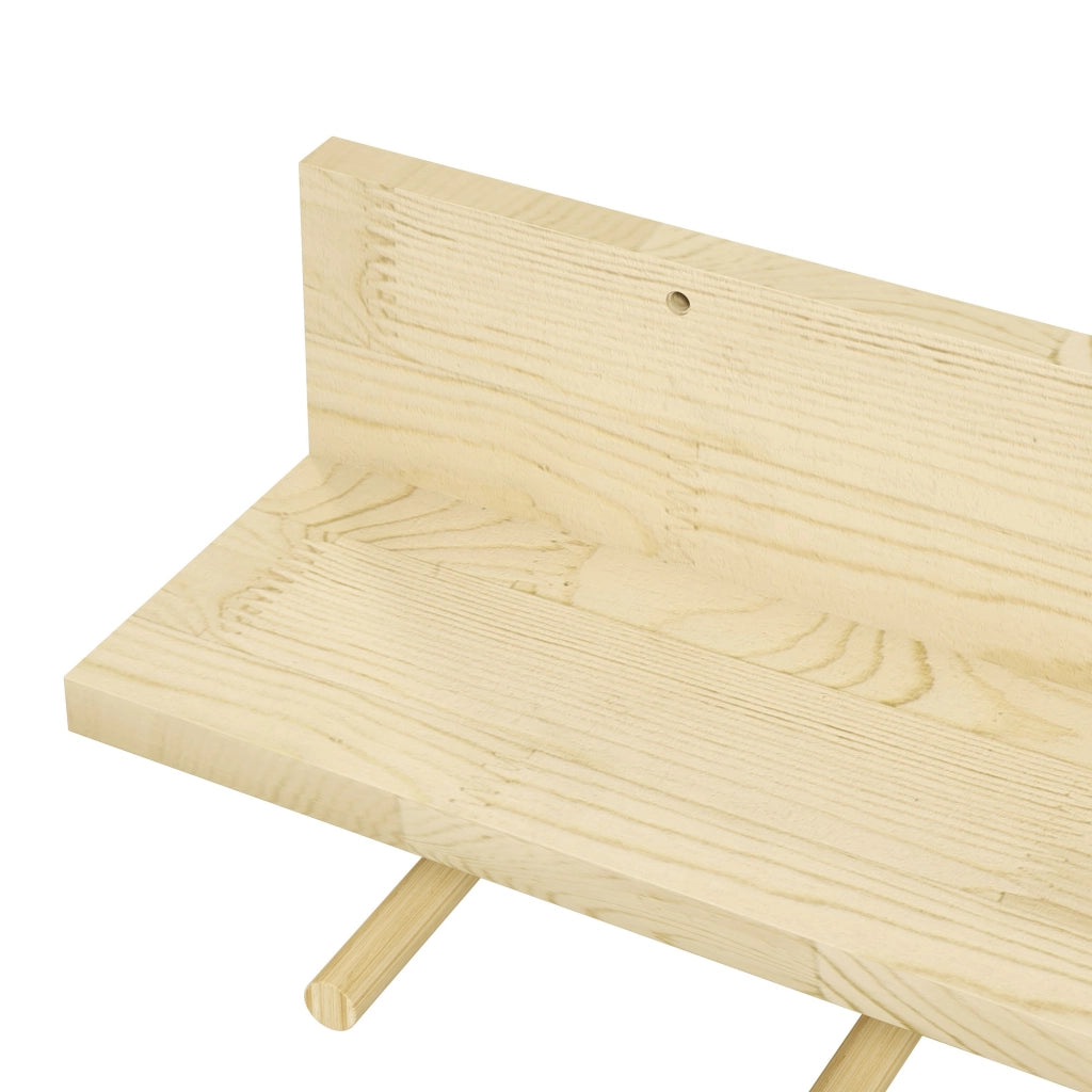 Appendiabiti da Parete con Mensola in Legno ¨C zephmum ¨C Bianco 80x12x20 cm
