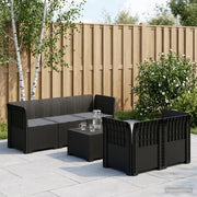 Divano da Giardino 5 Posti con Cuscini Stile Rattan PP 3443893