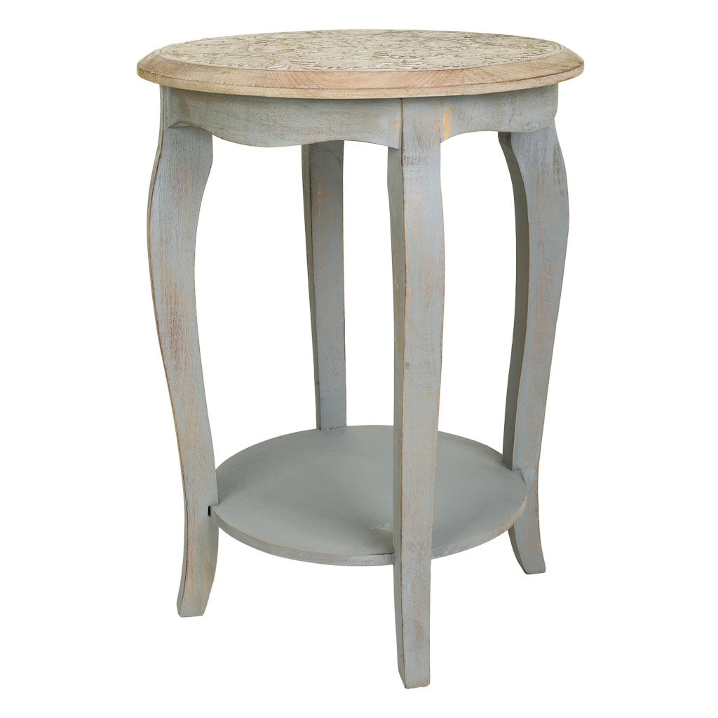 Tavolino da caffè in legno grigio artigianale 45x45x60h cm