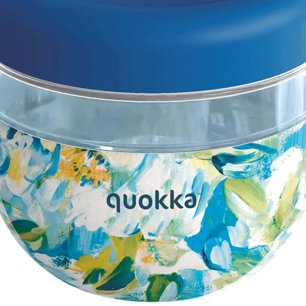 Contenitore Alimentare con Motivo Peonie 770ml con Coperchio Antiscivolo Blu Quokka