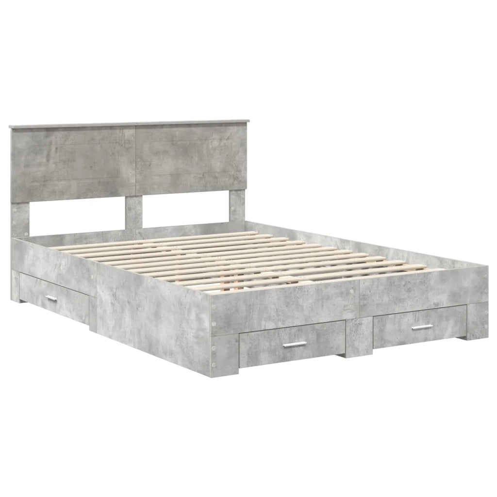 Struttura del letto con testiera Grigio cemento 140 x 200 cm 3408266