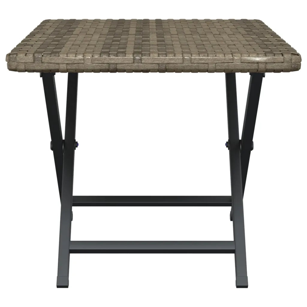 Tavolo Pieghevole Grigio 45x35x32 cm in Polyrattan 362252