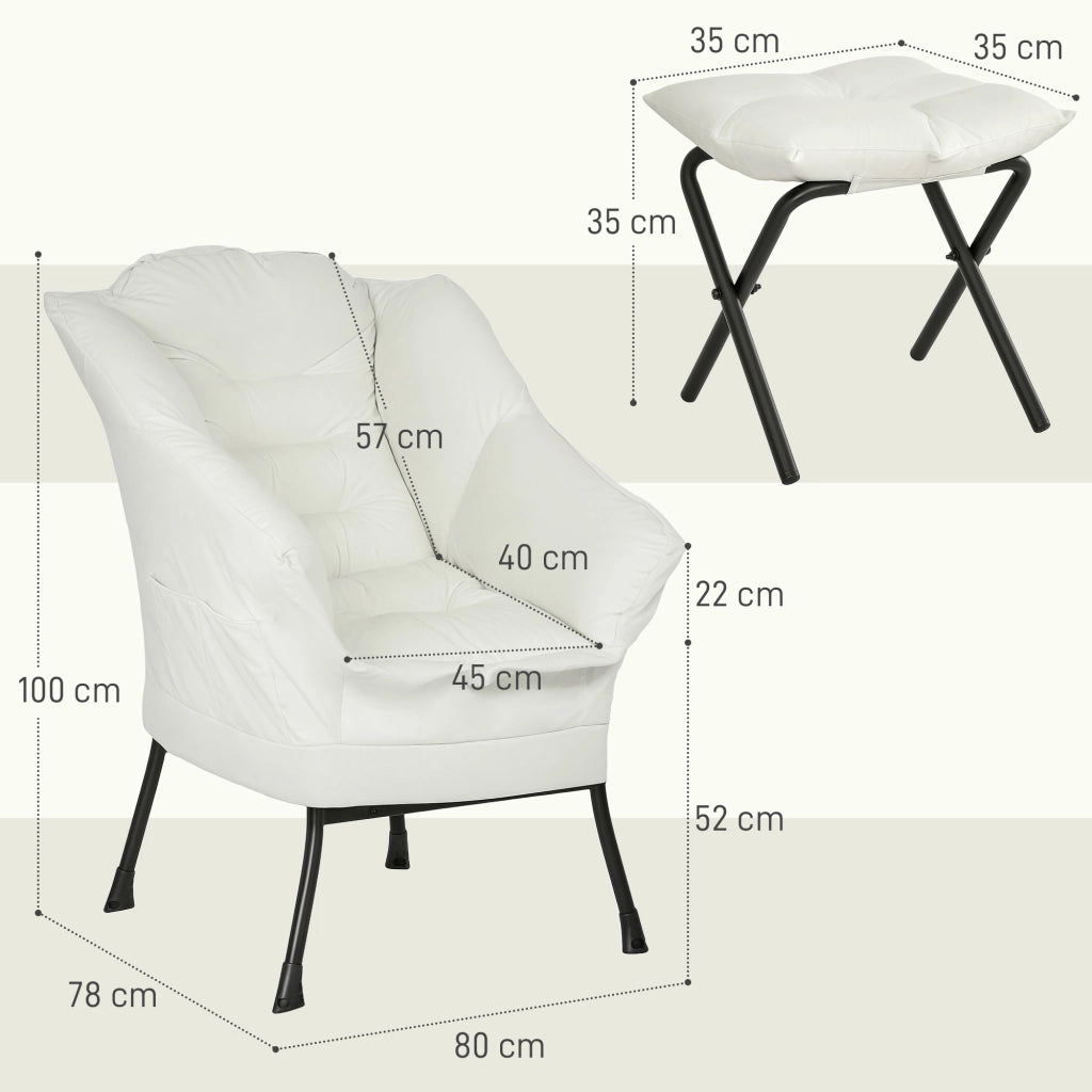 Poltrona Relax con Poggiapiedi ¨C Zephmum ¨C Crema