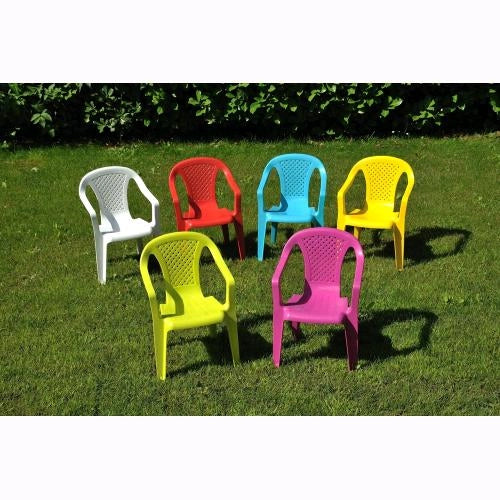 Sedia da Bambino BIANCA Set. 2 pezzi in Polipropilene con Braccioli Impilabile