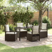 Set da Pranzo per Giardino 5 pcs Marrone polyrattan 3380990
