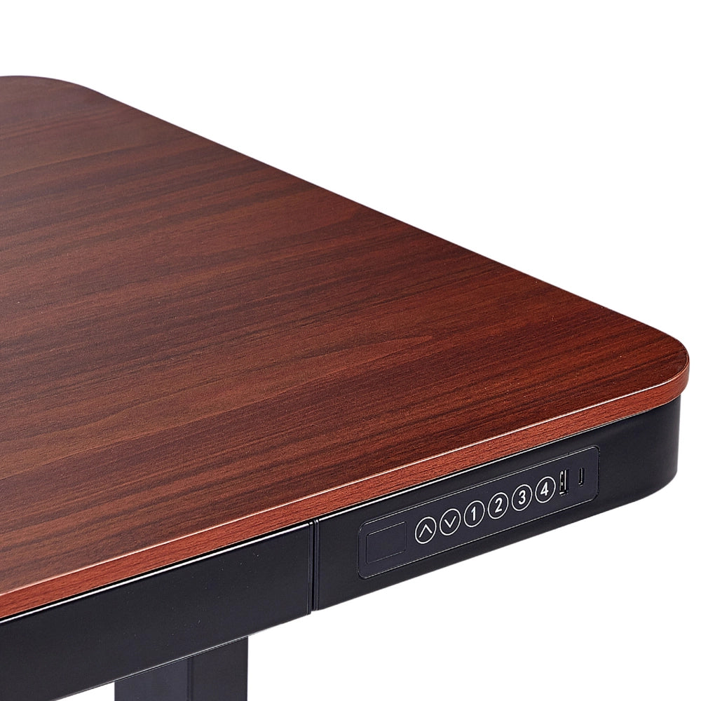 Scrivania elettrica ad altezza regolabile legno scuro e nero 120x60 cm ufficio studio lavoro