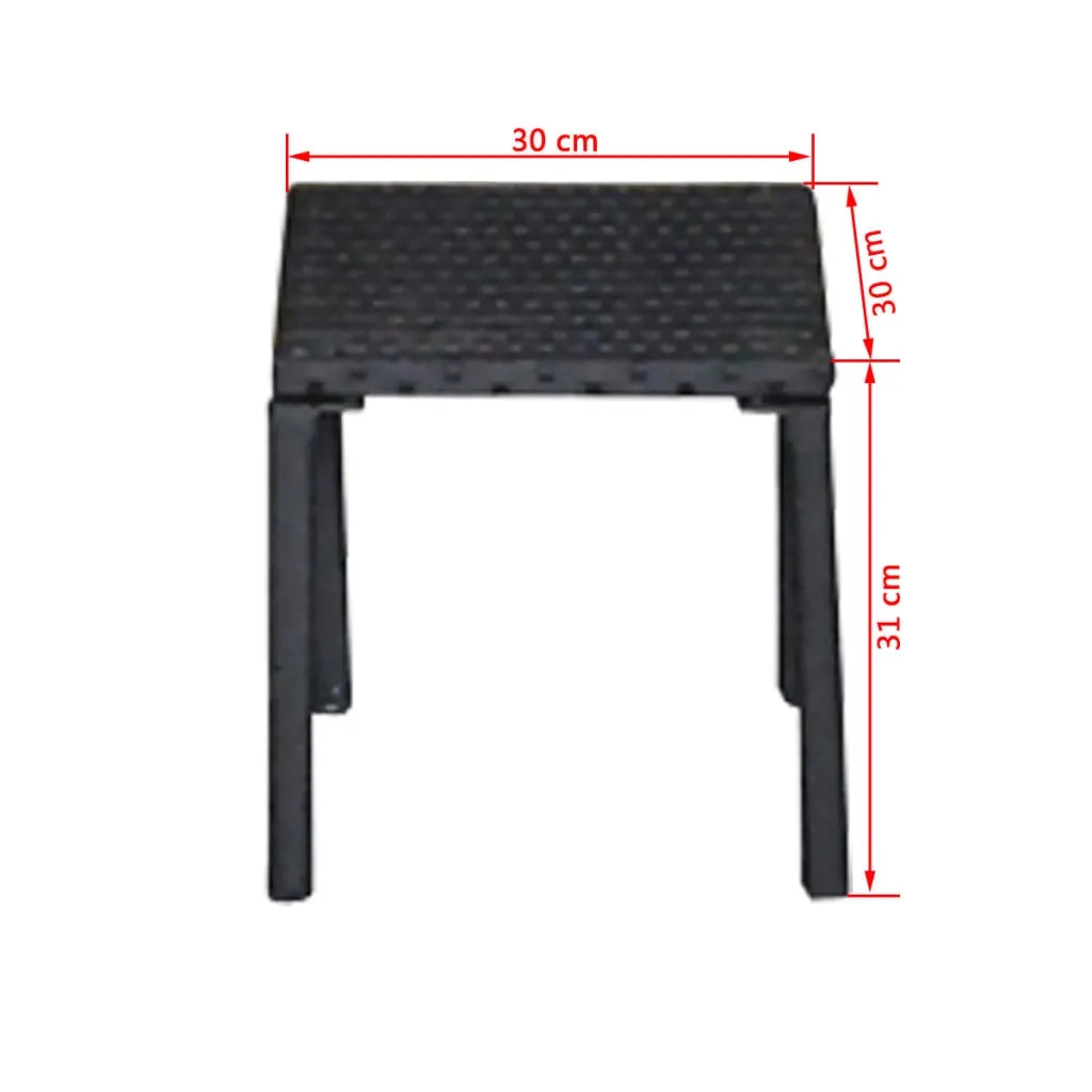 Lettini PrendiLettino sole | Sdraio da giardino | Lettino da sole con Tavolino in Polyrattan Nero