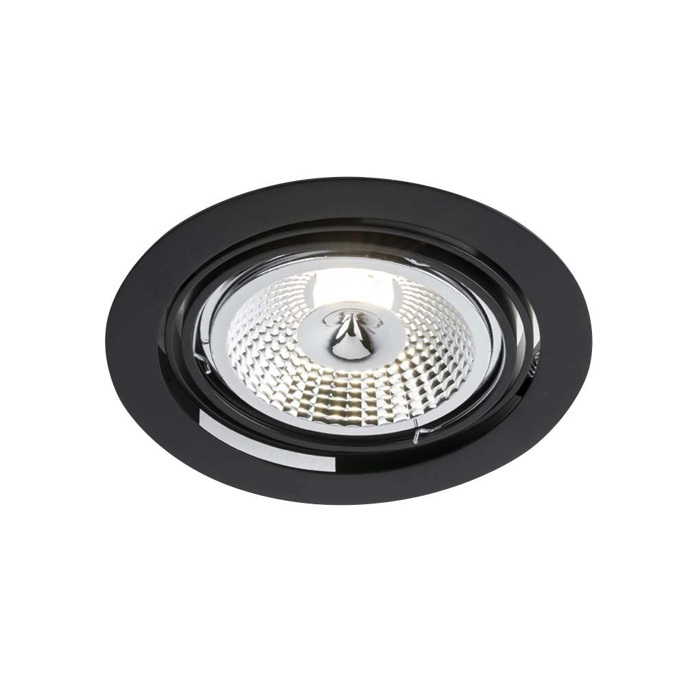 Faretto incasso tondo nero orientabile GU10 18W Shilo