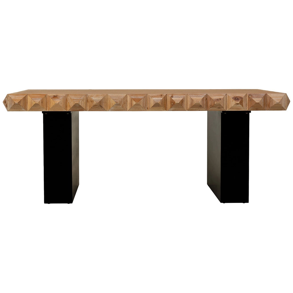 Tavolo in legno e metallo marrone 200x100x78h cm