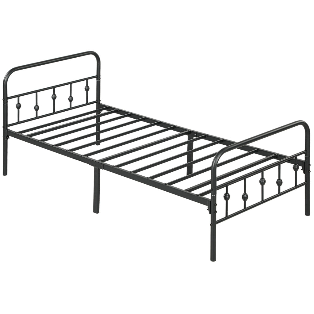 Telaio pieghevole in metallo nero per materasso 200x90 altezza 825 cm