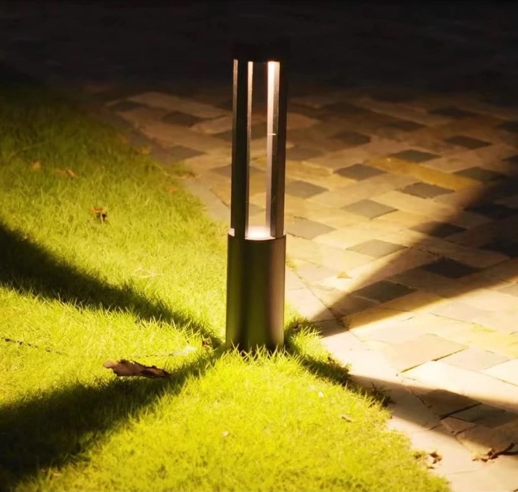 Palo lampione LED da giardino moderno illuminazione esterno impermeabile Nero luce calda 3000K 15W alto 60 cm