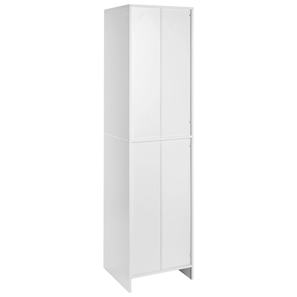 Scarpiera alta in truciolato bianco, 43 x 40 x 170 cm, per 12 paia di scarpe con scomparti, Moderno Minimalista