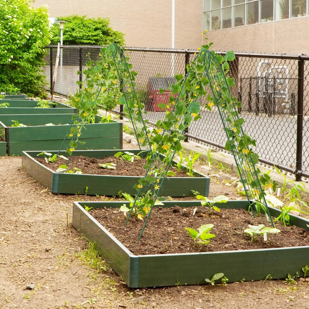 Grigliati per Rampicanti, Set da 2 Supporti Rampicanti 180 x 50 cm in Metallo, Griglie per Tralicci per Piante Tralicci a Incastro,Decorazione Esterna per Giardino, Cortile, Patio (Verde)