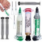 Set di Saldatura Flux 338 + Stagno Liquido 183°C + 2x Pistone, 2x Ago – Alta Qualità, Precisione, Versatilità