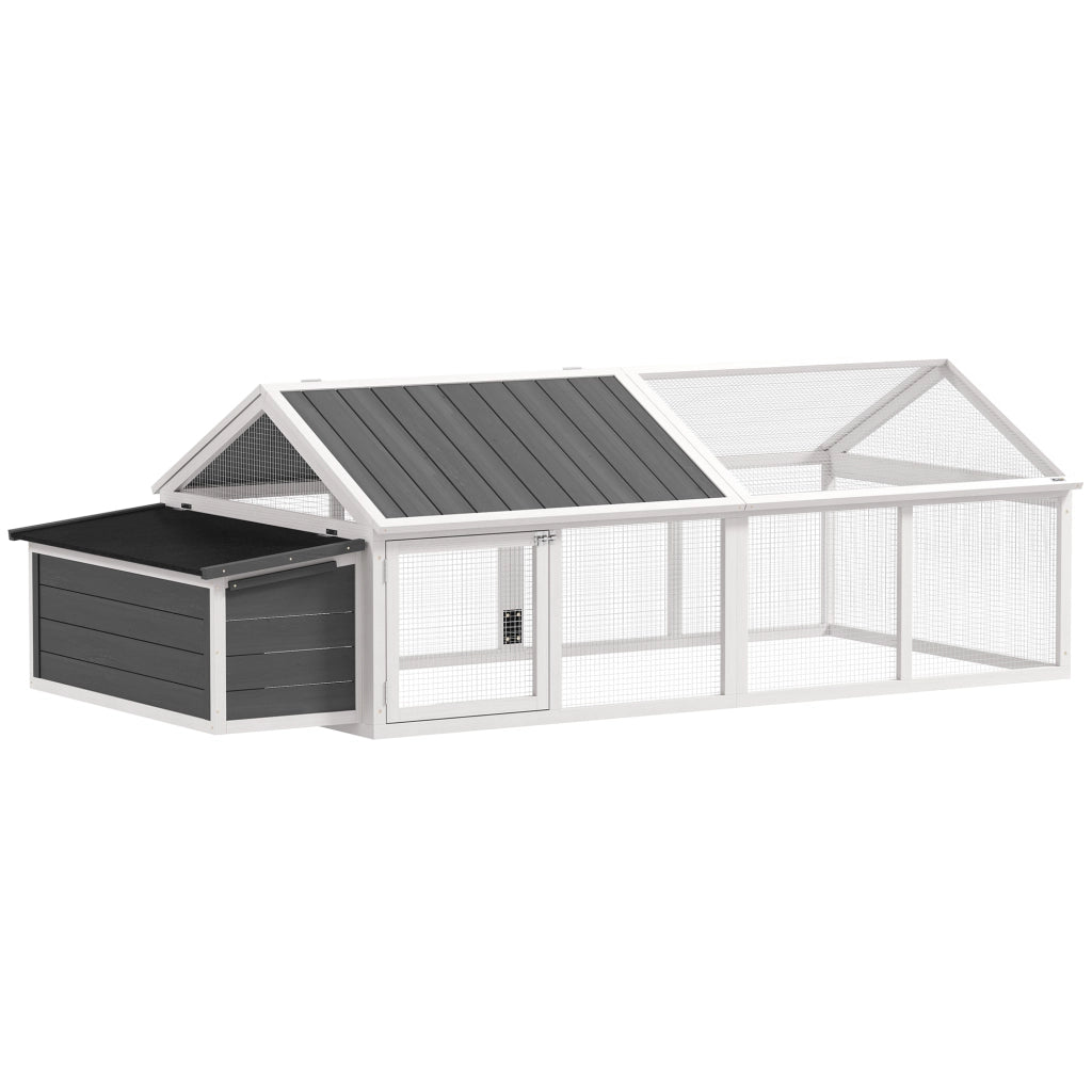 Pollaio per Galline con Porta e Tetto Aprile ¨C zephmum ¨C 240x112.5x76 cm Bianco