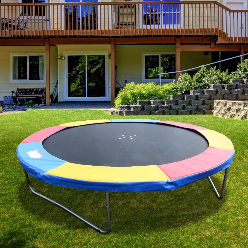 EasyComfort Copertura Imbottita Bordo Trampolino, Protezione per Tappeto Elastico Giaridno in Plastica, Ø244cm, Multicolore