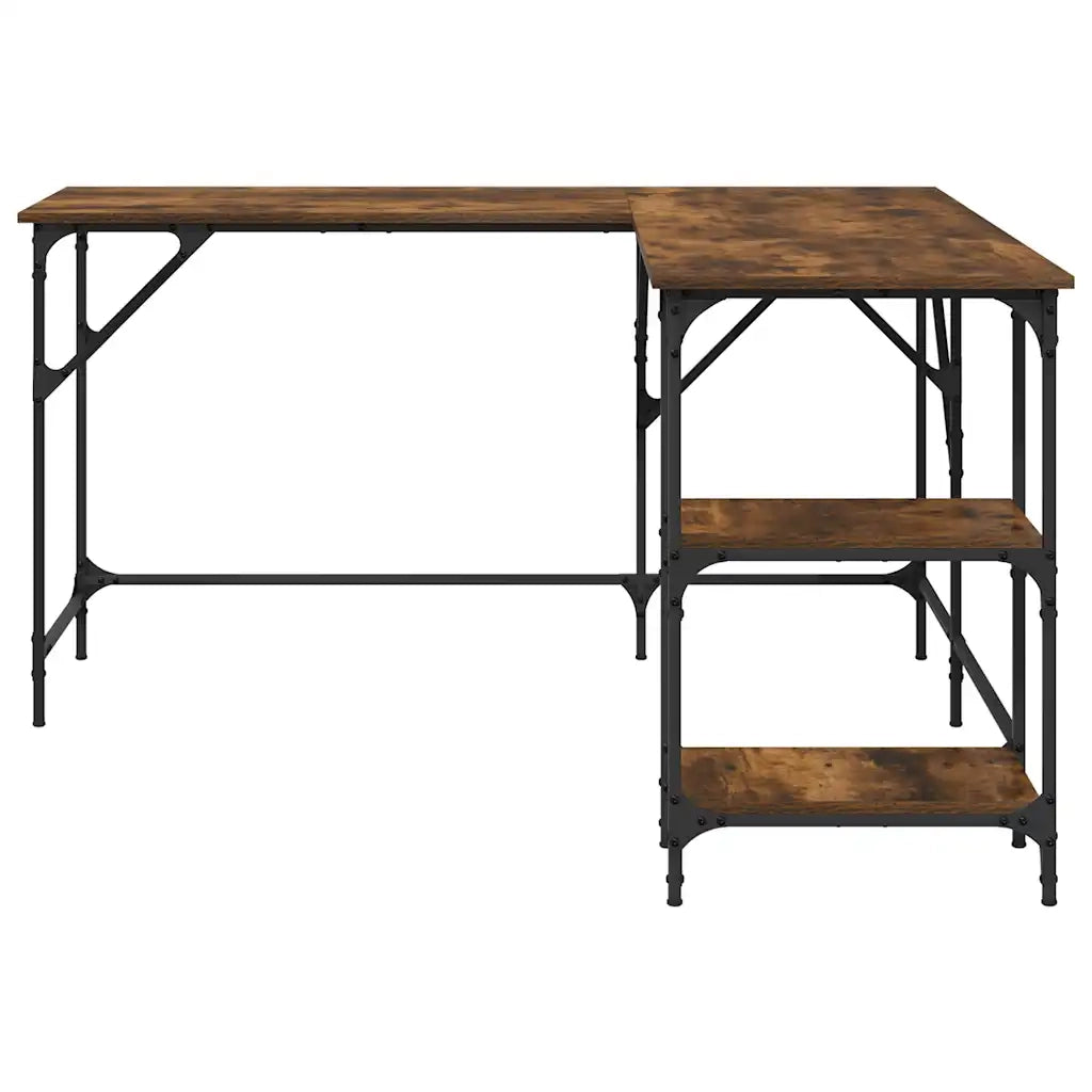 Scrivania Rovere Fumo 139x139x75 cm in Legno Multistrato 837589