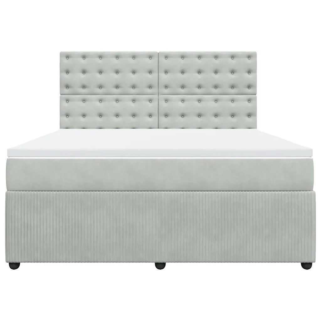 Giroletto a Molle con Materasso Grigio Chiaro 180x200cm Velluto 3294718