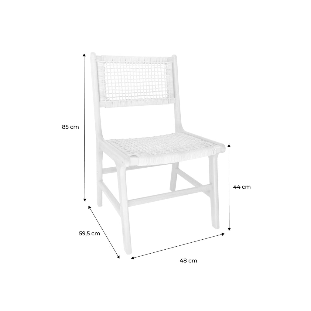 Set 4 sedie in canna e legno, marrone naturale