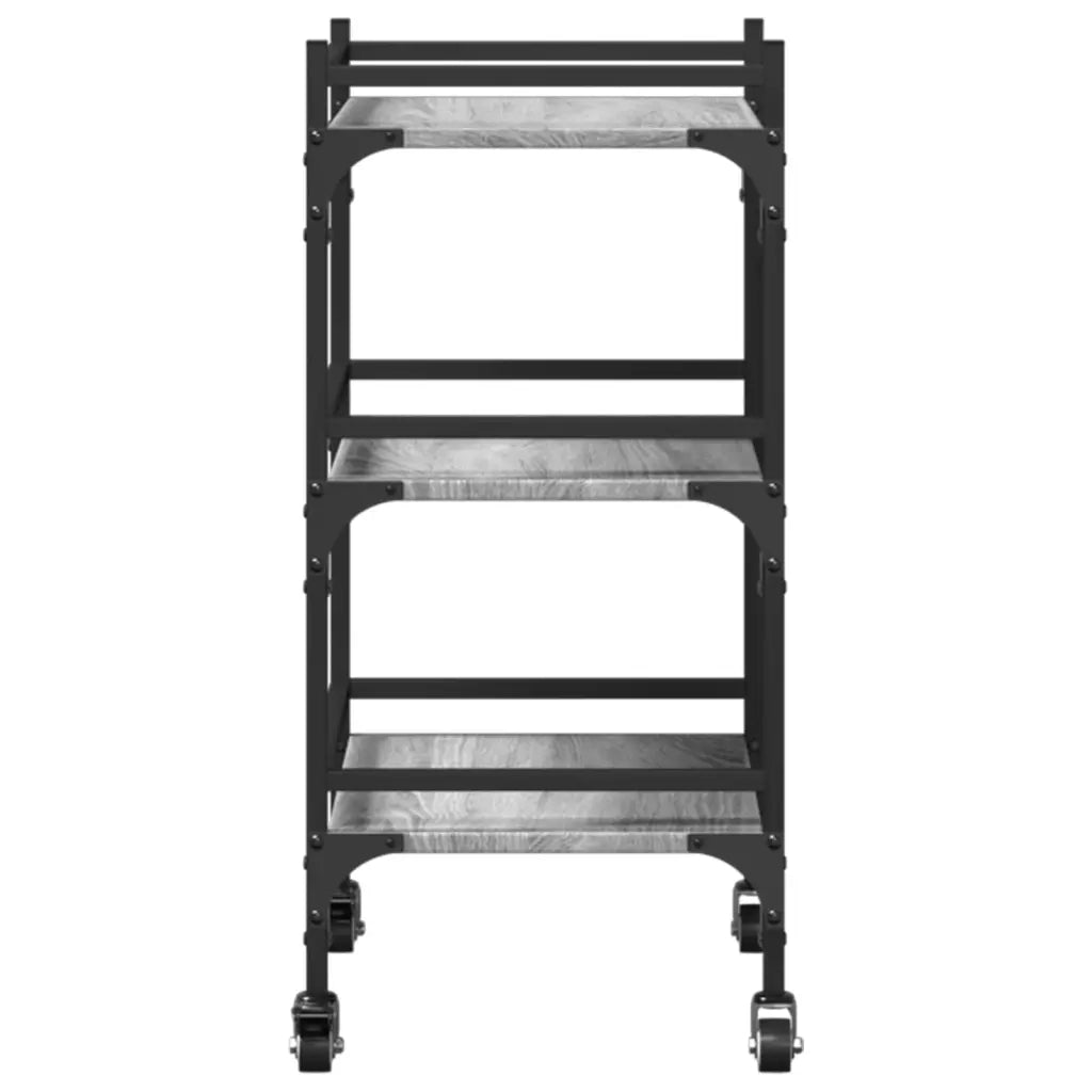vidaXL Carrello da Cucina Grigio Sonoma 50x35x75,5cm Legno Multistrato