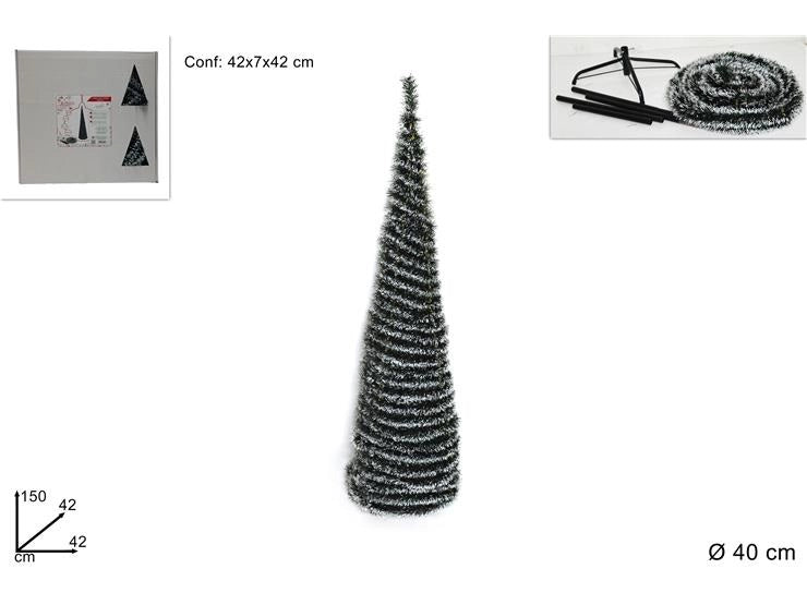 Albero di Natale Decorativo Innevato Richiudibile 150 cm