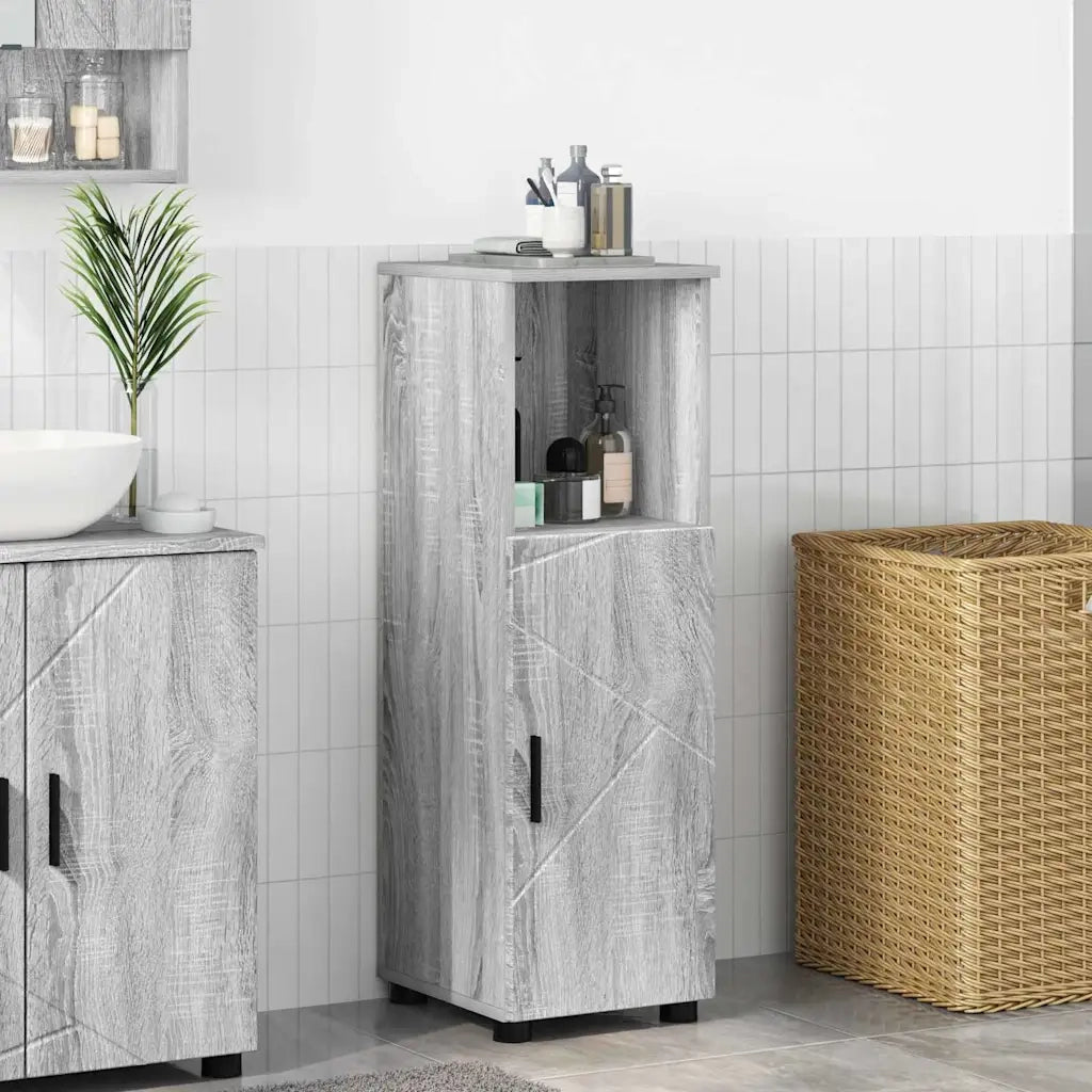 Mobile da Bagno con archiviazione Grigio Sonoma 30 x 35 x 95 cm