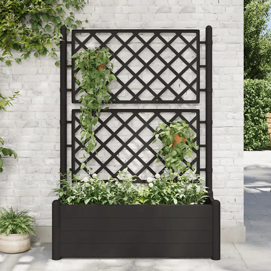 Fioriera | Cassetta per fiori | Vaso da Giardino con Graticcio 100x43x142 cm PP Antracite